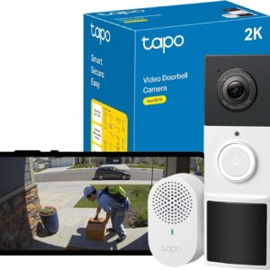 Tapo D210 Video-deurbel, batterij (videodeurbel), deurbel met camera, 2K 3MP, nachtzicht, tweeweg-audio, 6400 mAh, niet-verwijderbare batterij, KI-herkenning, met chime, Zonder abonnement  Amazon.nl: Klussen & gereedschap